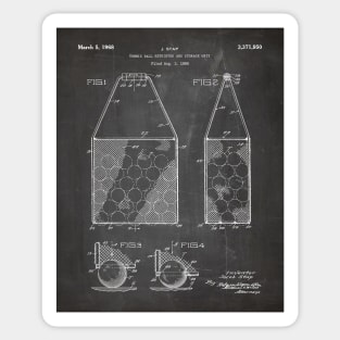 Tennis Hopper Patent - Tennis Player Coach Instructor Art - Black Chalkboard Sticker